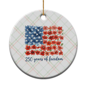 US 250 Years Of Freedom Ceramic Ornament Retro Flower American Flag TS11 1pc Christmas Plaid Print Your Wear