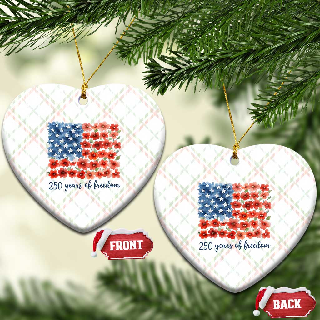 US 250 Years Of Freedom Ceramic Ornament Retro Flower American Flag TS11 Print Your Wear