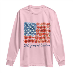 US 250 Years Of Freedom Long Sleeve Shirt Retro Flower American Flag TS11 Light Pink Print Your Wear