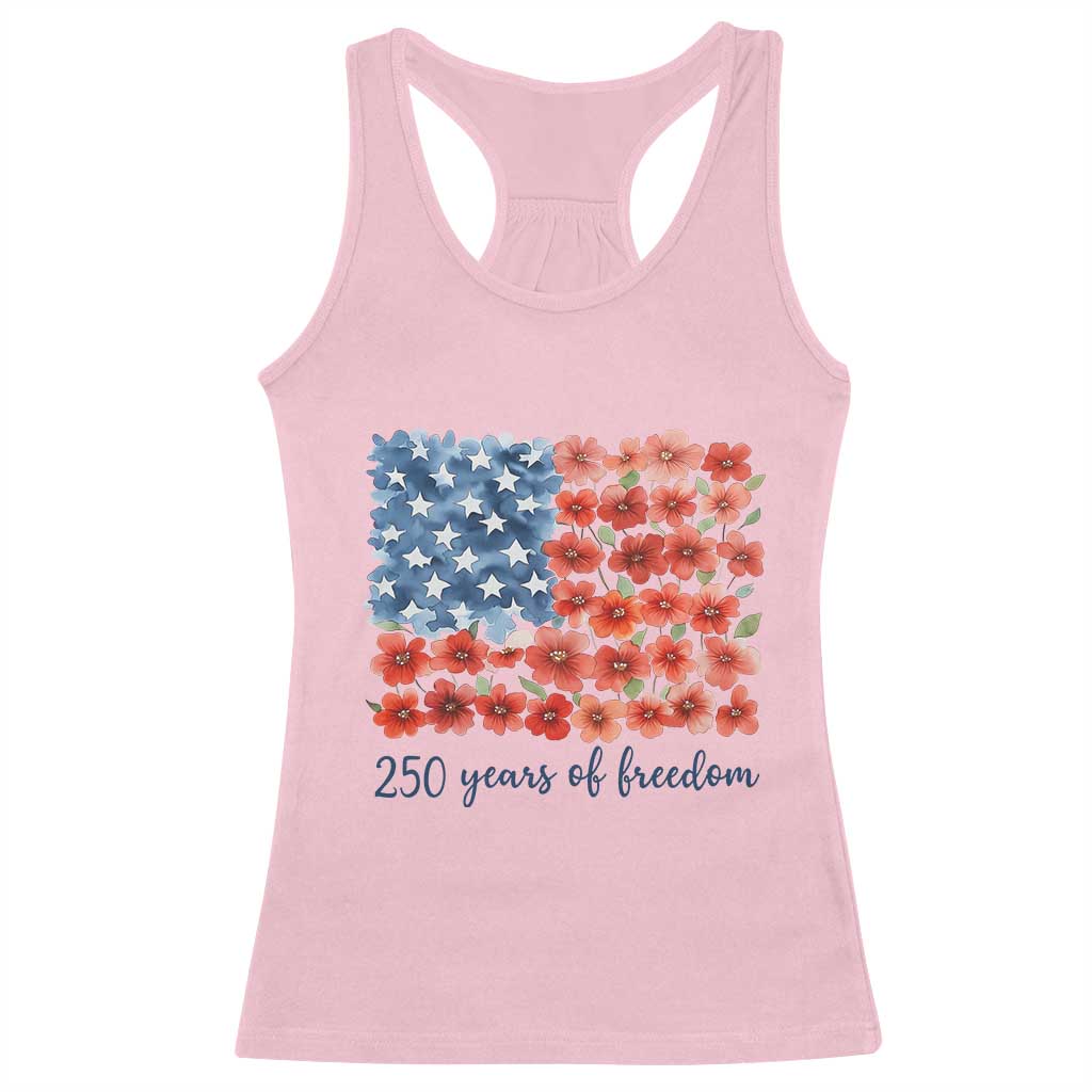 US 250 Years Of Freedom Racerback Tank Top Retro Flower American Flag TS11 Light Pink Print Your Wear