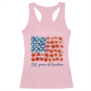 US 250 Years Of Freedom Racerback Tank Top Retro Flower American Flag TS11 Light Pink Print Your Wear