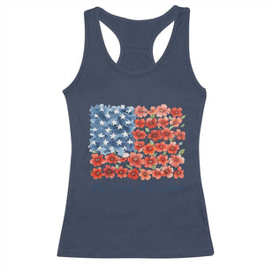 US 250 Years Of Freedom Racerback Tank Top Retro Flower American Flag TS11 Navy Print Your Wear