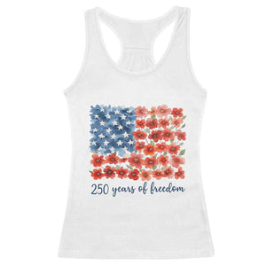 US 250 Years Of Freedom Racerback Tank Top Retro Flower American Flag TS11 White Print Your Wear