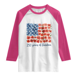 US 250 Years Of Freedom Raglan Shirt Retro Flower American Flag TS11 White Heliconia Print Your Wear