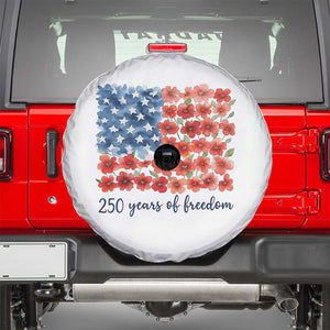US 250 Years Of Freedom Spare Tire Cover Retro Flower American Flag TS11 White Print Your Wear