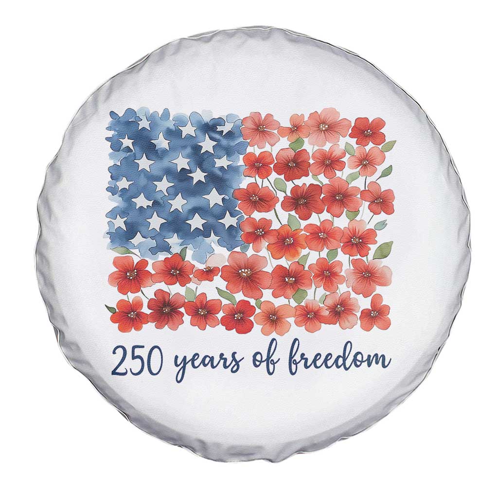 US 250 Years Of Freedom Spare Tire Cover Retro Flower American Flag TS11 Print Your Wear