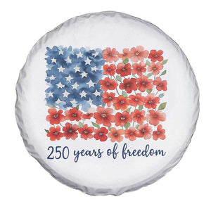 US 250 Years Of Freedom Spare Tire Cover Retro Flower American Flag TS11 Print Your Wear