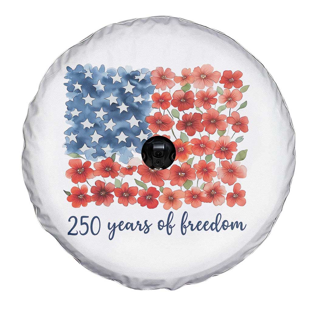 US 250 Years Of Freedom Spare Tire Cover Retro Flower American Flag TS11 Print Your Wear