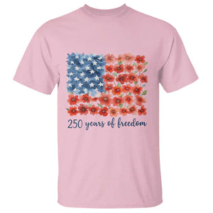 US 250 Years Of Freedom T Shirt Retro Flower American Flag TS11 Light Pink Print Your Wear