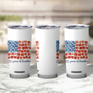 US 250 Years Of Freedom Tumbler Cup Retro Flower American Flag TS11 Print Your Wear