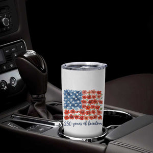 US 250 Years Of Freedom Tumbler Cup Retro Flower American Flag TS11 Print Your Wear
