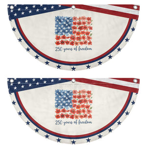 US 250 Years Of Freedom Patriotic Fan Flag Retro Flower American Flag