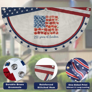 US 250 Years Of Freedom Patriotic Fan Flag Retro Flower American Flag
