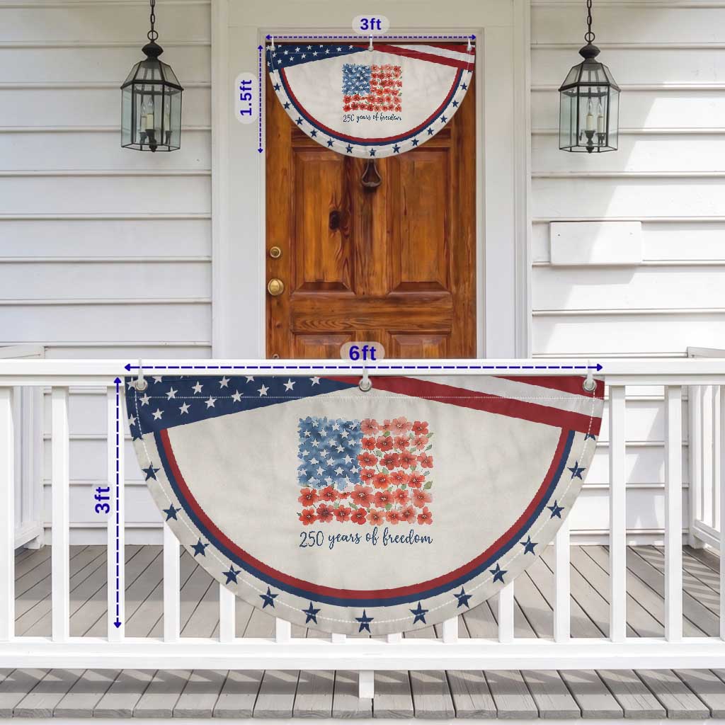 US 250 Years Of Freedom Patriotic Fan Flag Retro Flower American Flag