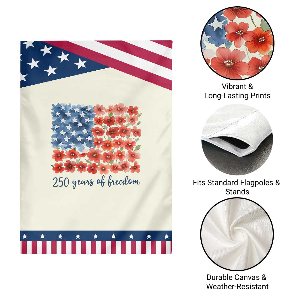 US 250 Years Of Freedom Patriotic Garden Flag Retro Flower American Flag TS11 Print Your Wear