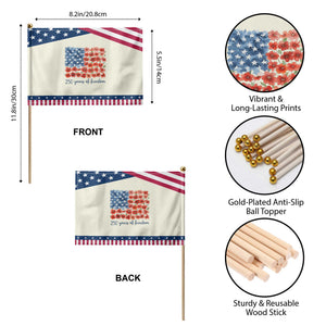 US 250 Years Of Freedom Patriotic Handheld Flag Retro Flower American Flag TS11 Print Your Wear