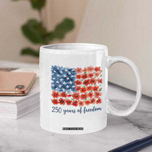 US 250 Years Of Freedom Coffee Mug Retro Flower American Flag TS11 Print Your Wear