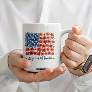 US 250 Years Of Freedom Coffee Mug Retro Flower American Flag TS11 Print Your Wear