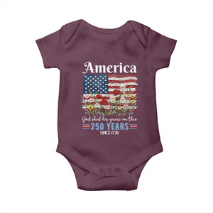 America God Shed His Grace On Thee 250 Years Since 1776 Baby Onesie TS11 Maroon Print Your Wear