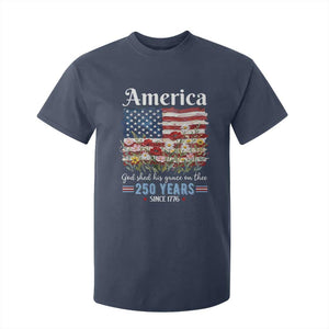 America God Shed His Grace On Thee 250 Years Since 1776 T Shirt For Kid TS11 Navy Print Your Wear