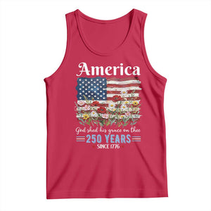 America God Shed His Grace On Thee 250 Years Since 1776 Tank Top TS11 Red Print Your Wear