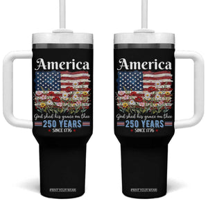 America God Shed His Grace On Thee 250 Years Since 1776 Tumbler With Handle TS11 One Size: 40 oz Black Print Your Wear