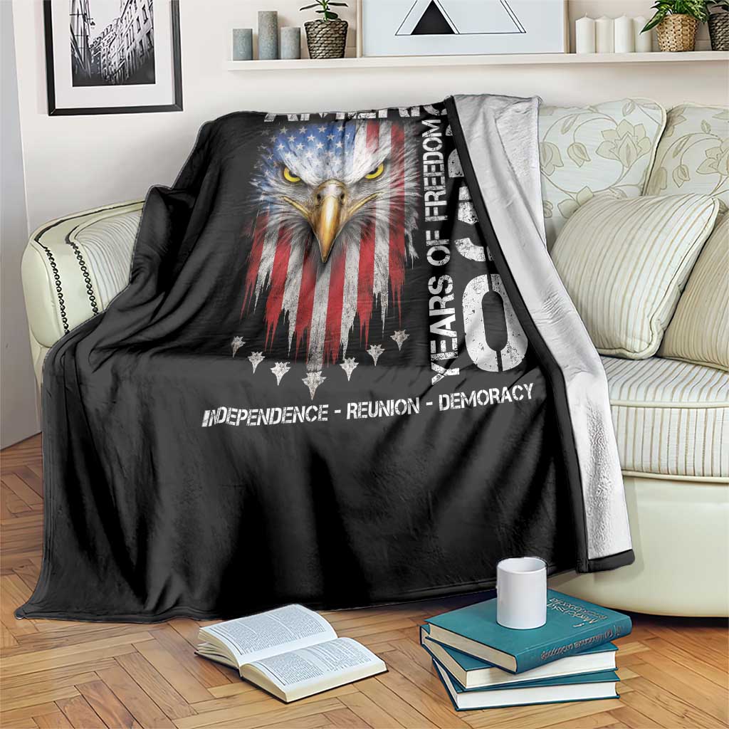 America 250 Years Of Freedom Throw Blanket USA Anniversary Bald Eagle Patriotic Jets TS11 Print Your Wear