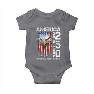 America 250 Years Of Freedom Baby Onesie USA Anniversary Bald Eagle Patriotic Jets TS11 Charcoal Print Your Wear