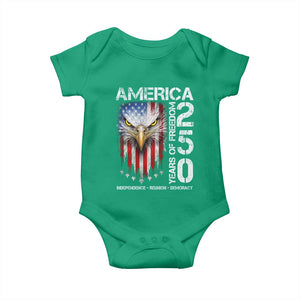 America 250 Years Of Freedom Baby Onesie USA Anniversary Bald Eagle Patriotic Jets TS11 Irish Green Print Your Wear