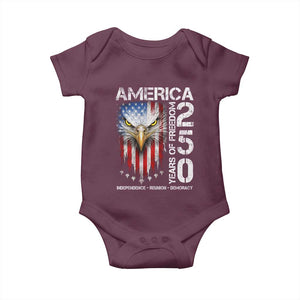 America 250 Years Of Freedom Baby Onesie USA Anniversary Bald Eagle Patriotic Jets TS11 Maroon Print Your Wear