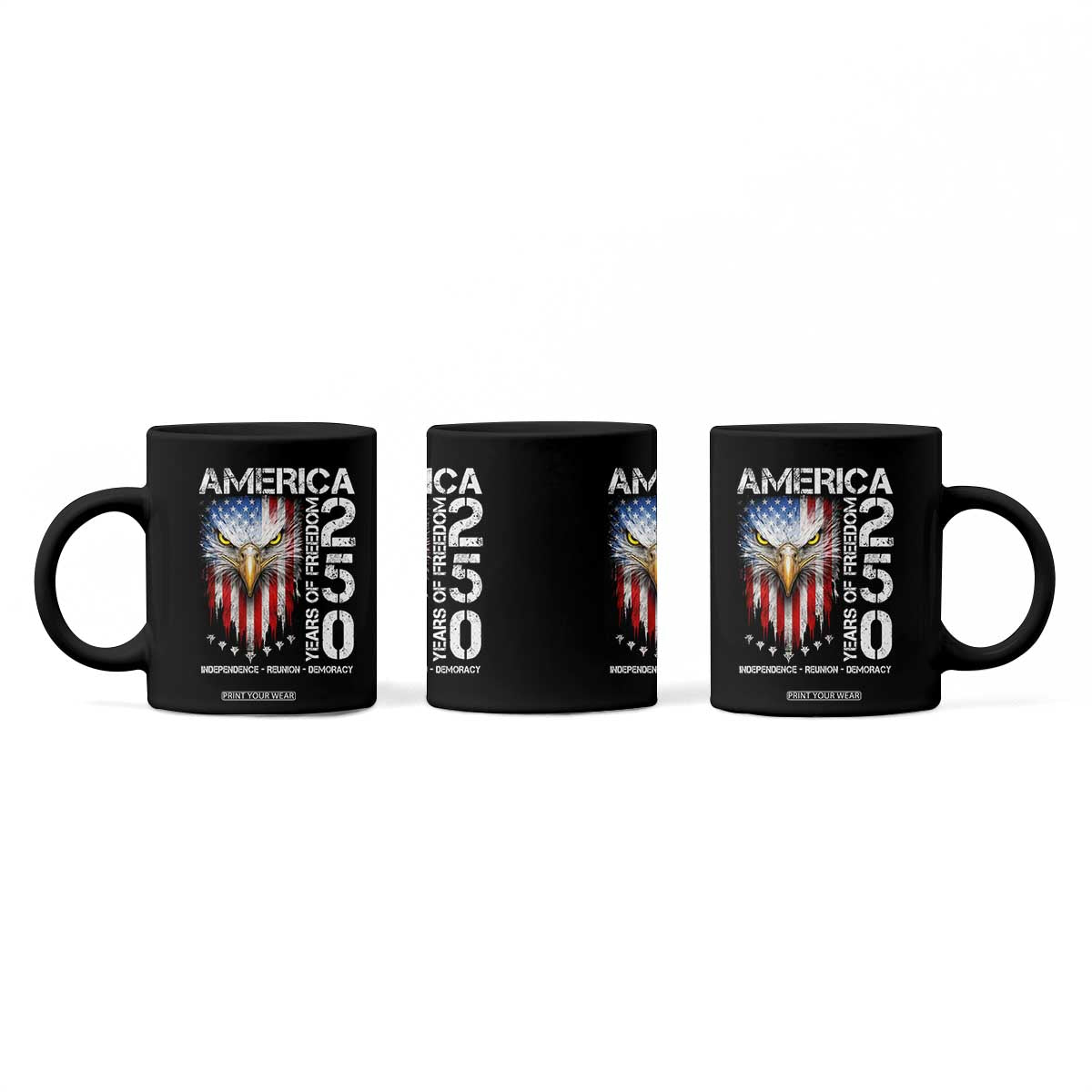 America 250 Years Of Freedom Coffee Mug USA Anniversary Bald Eagle Patriotic Jets TS11 Print Your Wear