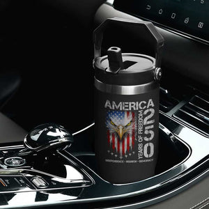 America 250 Years Of Freedom Flip Straw Tumbler USA Anniversary Bald Eagle Patriotic Jets TS11 Print Your Wear