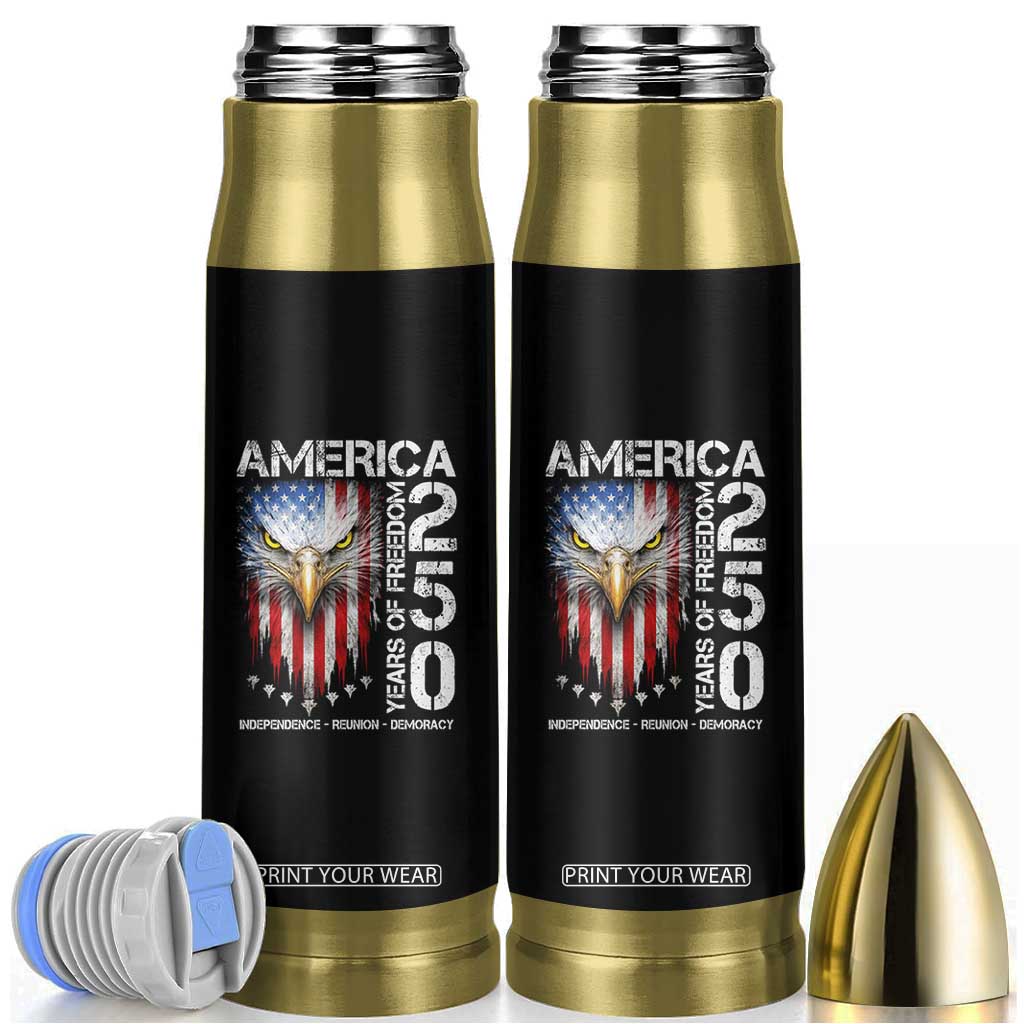 America 250 Years Of Freedom Bullet Tumbler USA Anniversary Bald Eagle Patriotic Jets TS11 Black Print Your Wear