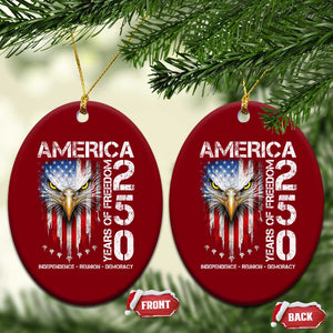 America 250 Years Of Freedom Ceramic Ornament USA Anniversary Bald Eagle Patriotic Jets TS11 Print Your Wear