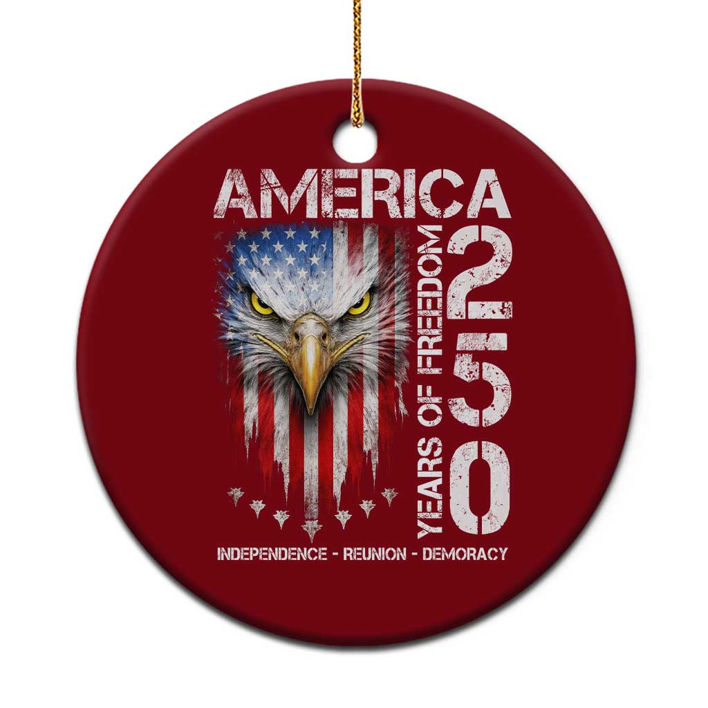 America 250 Years Of Freedom Ceramic Ornament USA Anniversary Bald Eagle Patriotic Jets TS11 1pc Red Print Your Wear