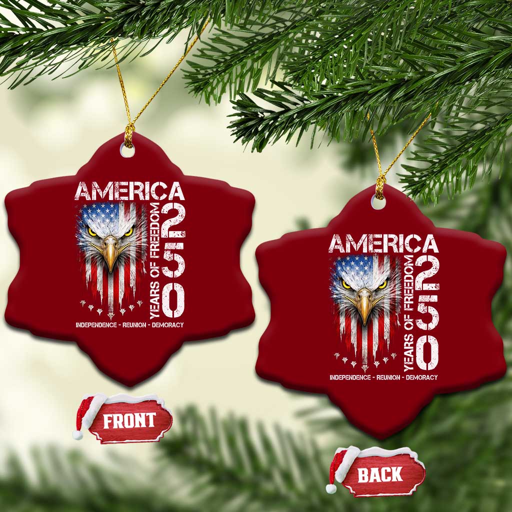 America 250 Years Of Freedom Ceramic Ornament USA Anniversary Bald Eagle Patriotic Jets TS11 Print Your Wear