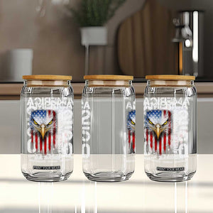 America 250 Years Of Freedom Glass Can USA Anniversary Bald Eagle Patriotic Jets TS11 Print Your Wear