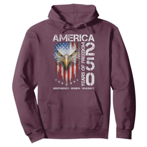 America 250 Years Of Freedom Hoodie USA Anniversary Bald Eagle Patriotic Jets TS11 Maroon Print Your Wear