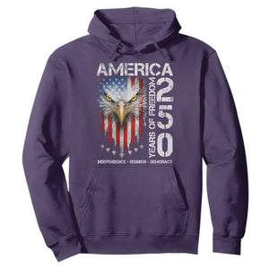 America 250 Years Of Freedom Hoodie USA Anniversary Bald Eagle Patriotic Jets TS11 Purple Print Your Wear