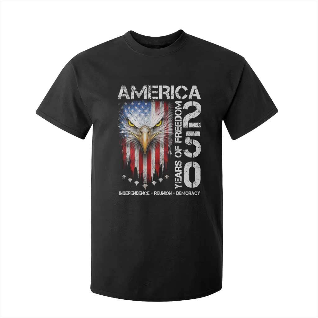 America 250 Years Of Freedom T Shirt For Kid USA Anniversary Bald Eagle Patriotic Jets TS11 Black Print Your Wear