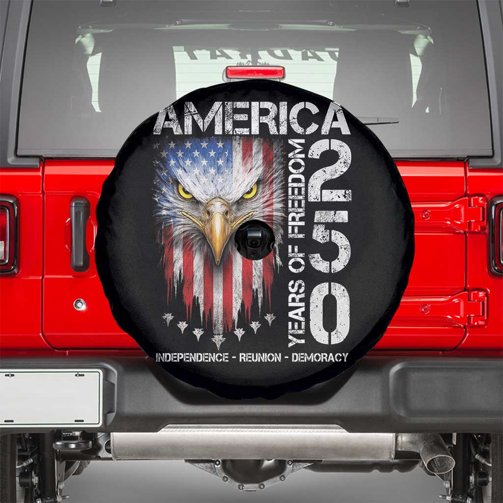 America 250 Years Of Freedom Spare Tire Cover USA Anniversary Bald Eagle Patriotic Jets TS11 Black Print Your Wear