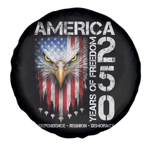 America 250 Years Of Freedom Spare Tire Cover USA Anniversary Bald Eagle Patriotic Jets TS11 Print Your Wear