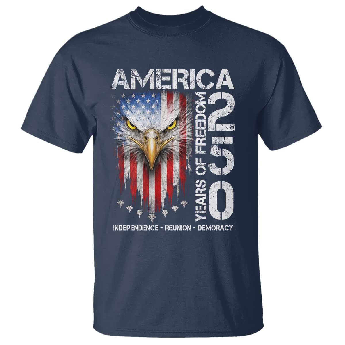 America 250 Years Of Freedom T Shirt USA Anniversary Bald Eagle Patriotic Jets TS11 Navy Print Your Wear