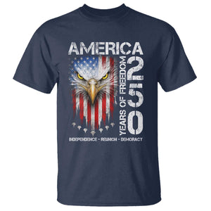America 250 Years Of Freedom T Shirt USA Anniversary Bald Eagle Patriotic Jets TS11 Navy Print Your Wear