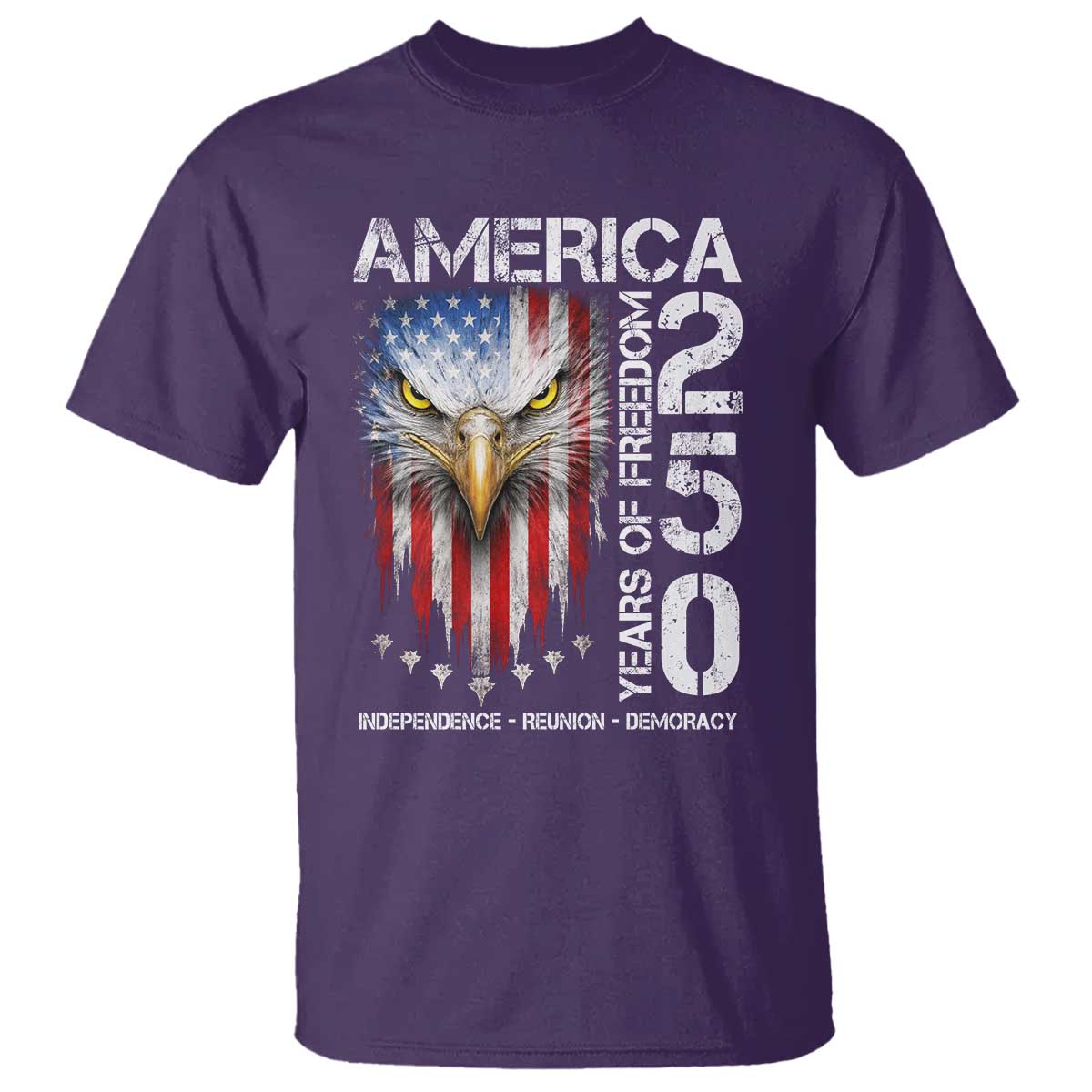 America 250 Years Of Freedom T Shirt USA Anniversary Bald Eagle Patriotic Jets TS11 Purple Print Your Wear