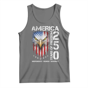 America 250 Years Of Freedom Tank Top USA Anniversary Bald Eagle Patriotic Jets TS11 Black Heather Print Your Wear
