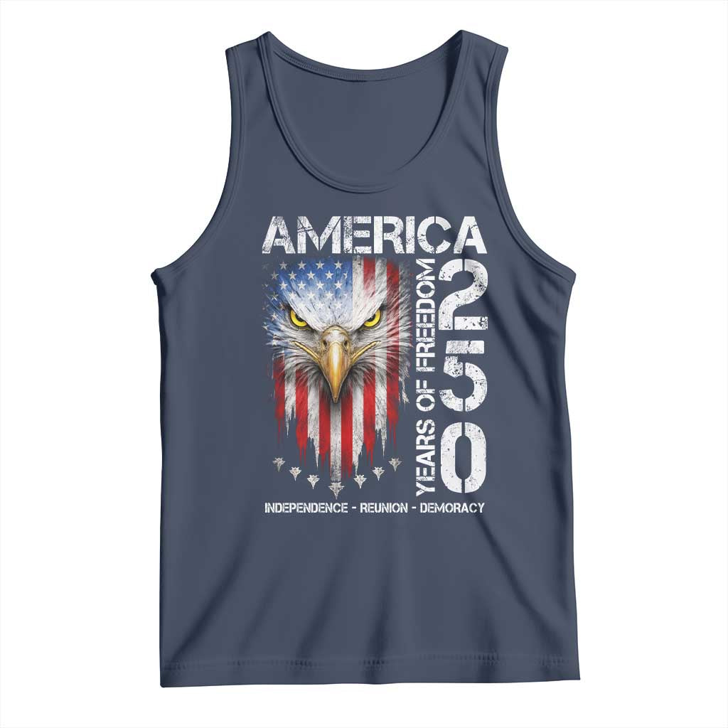 America 250 Years Of Freedom Tank Top USA Anniversary Bald Eagle Patriotic Jets TS11 Navy Print Your Wear