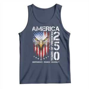 America 250 Years Of Freedom Tank Top USA Anniversary Bald Eagle Patriotic Jets TS11 Navy Print Your Wear