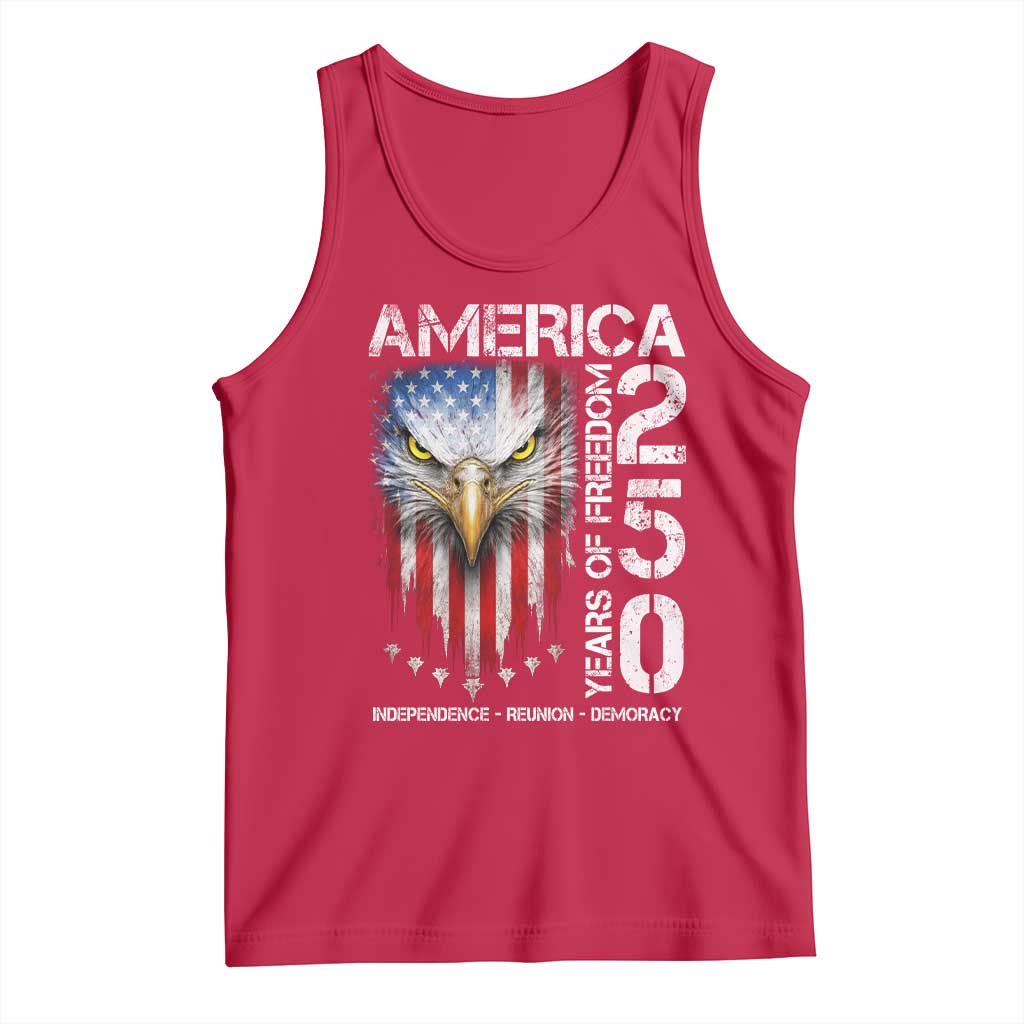 America 250 Years Of Freedom Tank Top USA Anniversary Bald Eagle Patriotic Jets TS11 Red Print Your Wear