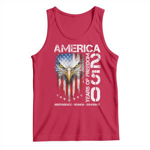 America 250 Years Of Freedom Tank Top USA Anniversary Bald Eagle Patriotic Jets TS11 Red Print Your Wear